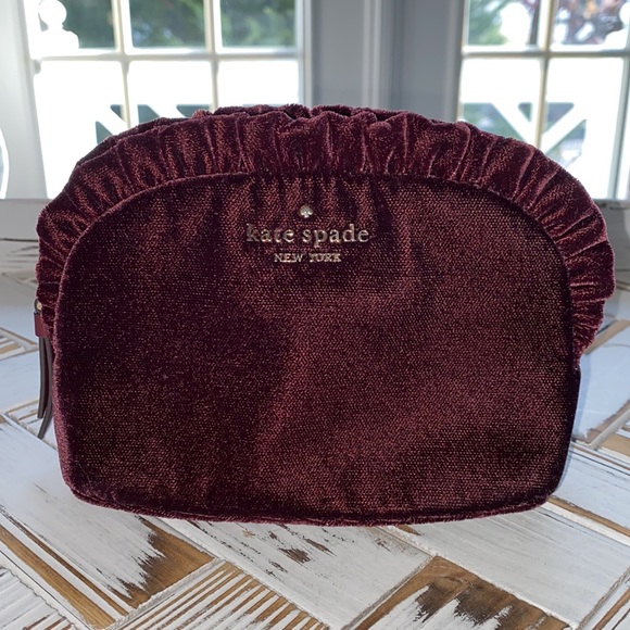 Kate Spade Small Ruffle Velvet Cosmetic 